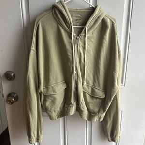 aerie Sage Green Full-Zip Hoodie